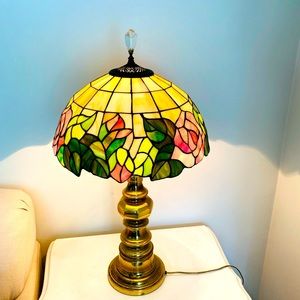 VintageMulticolored Tiffany Style shade with the look of genuine stained glass